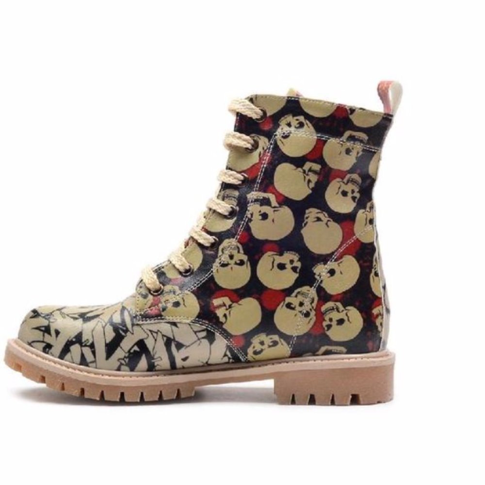 Graphic Art Skull Boots - Goby Shoes Halloween - Picture 4 of 5